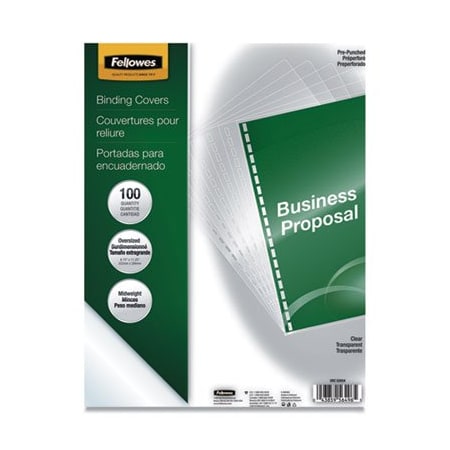 Fellowes Fellowes, Crystals Presentation Covers W/round Corner, 11 1/4 X 8 3/4, Clear, 100PK 5293401